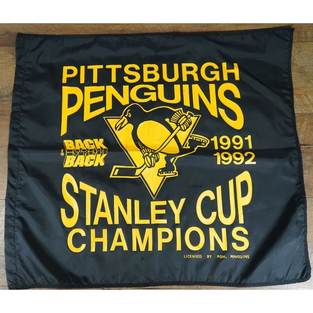 VTG Pittsburgh Penguins 1991-92 Back to Back Stanley Cup Champions Flag 21